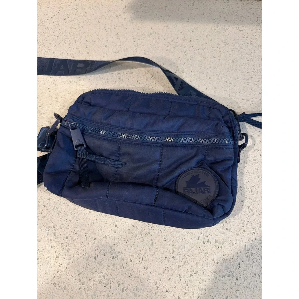 Pajar Canada Quilted Crossbody Bag blue Nylon Adjustable Logo Strap Unisex